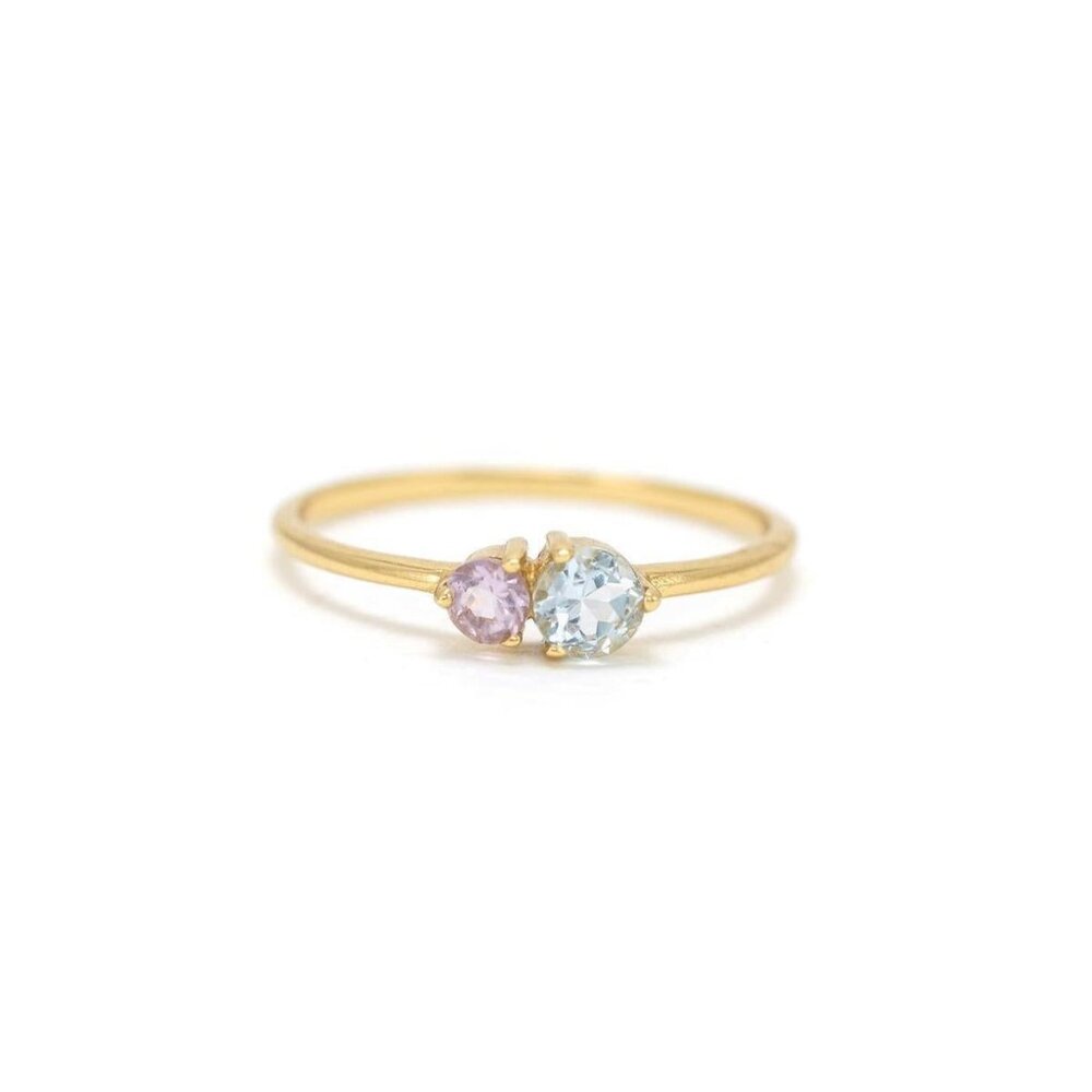 Luma Gemstone Ring - Amethyst + Blue Topaz